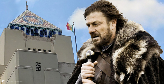 John Snow in front of Central Library