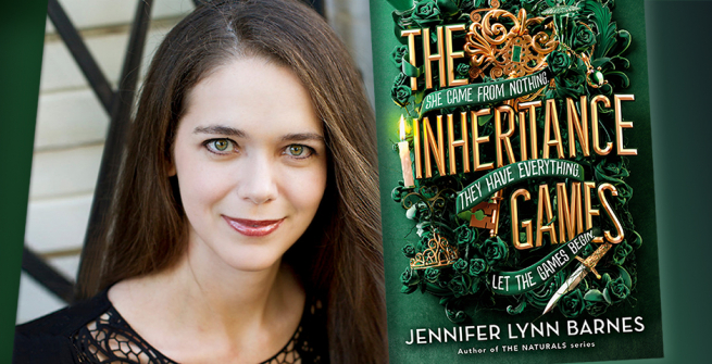 Author Jennifer Lynn Barnes and her latest book, The Inheritance Games