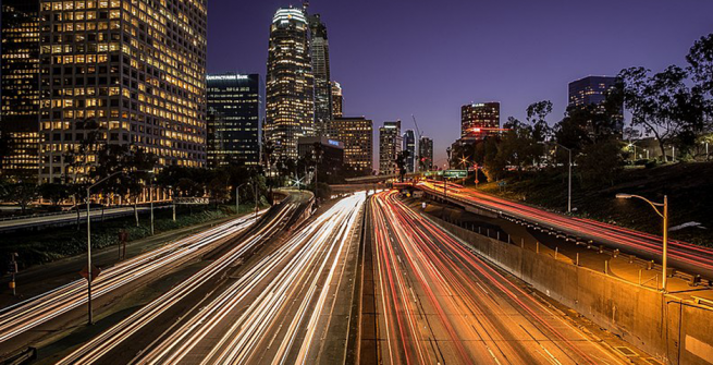 The 110 freeway at twilight