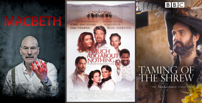 Film and play adaptations of Shakespeare's favorite works