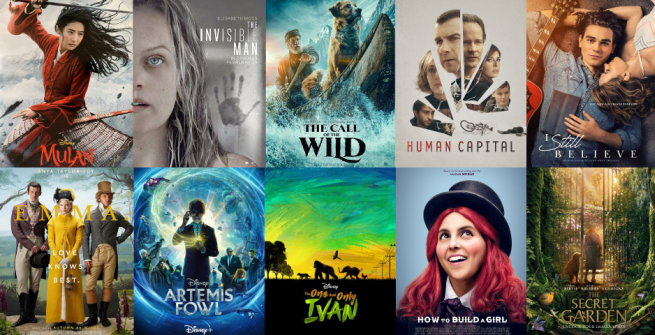 Collage of films adapted from books