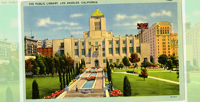 1935 postcard of the Los Angeles Central Library