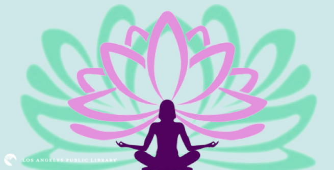Lotus Flower and Yoga silhouette