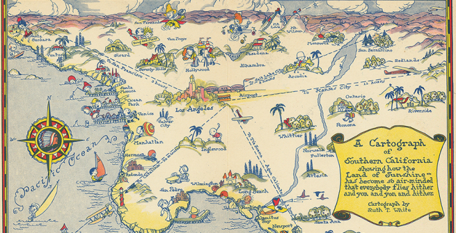 Cartograph of Southern California by Ruth Taylor White