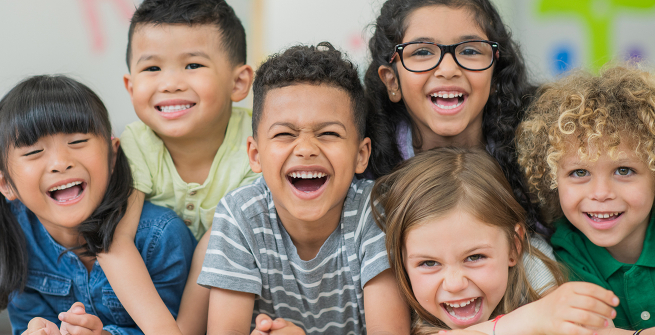 A group of laughing kids