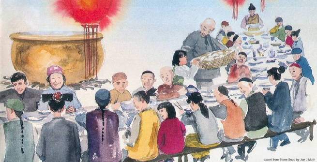 excert page from Stone Soup by Jon J Muth