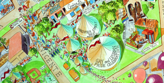 Map: West Hollywood: the Community in Action, Community Business Promotions, 1993