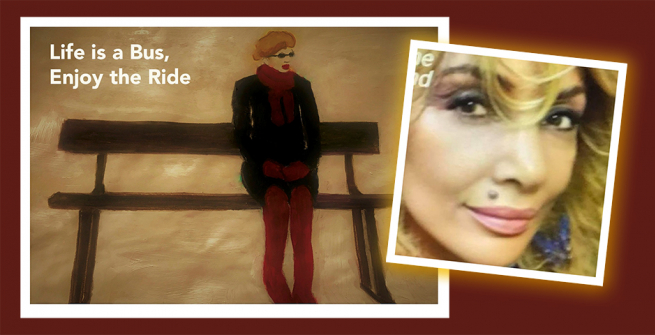 Linda Leigh and her zine, Life is a Bus, Enjoy the Ride