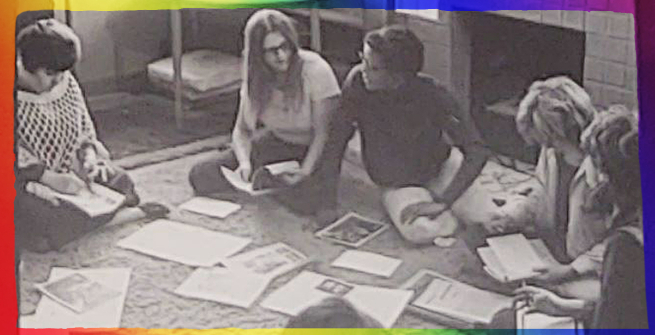 Women gathered in a circle on a carpeted floor for a meeting at the Los Angeles Crenshaw Women's Center