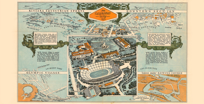 1932 Olympic Map Olympic Games Los Angeles Los Angeles