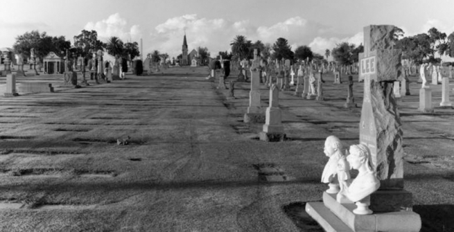 Gravestones at New Calvary Cemetery