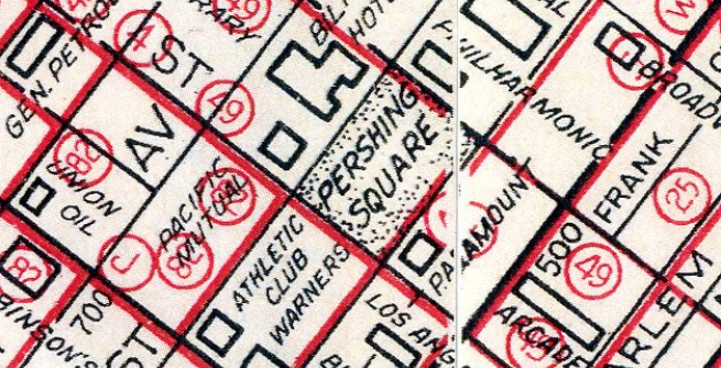 Downtown Los Angeles, George Coupland Thomas, Thomas Brothers Map Company, 1946.