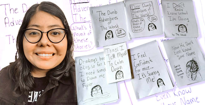 Zine author, Elizabeth A Salazar and her zine series, The Worst