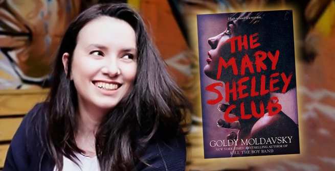 Author Goldy Moldavsky and her latest book, The Mary Shelley Club