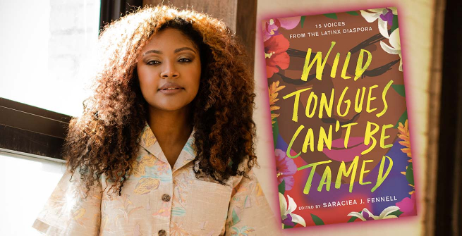 Author Saraciea J. Fennell and her latest book, Wild Tongues Can't Be Tamed