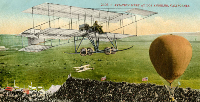 Postcard commemorating the first International Air Meet in the United States.