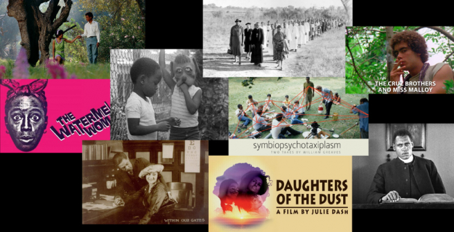 Collage of classic and influential films by African-American directors