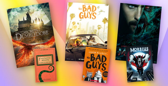 Collage of films adapted from books