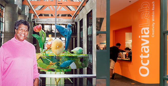 Octavia Butler and the Central Library makerspace lab named in her honor.