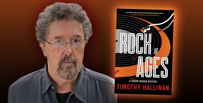 Author Timothy Hallinan and his latest book, Rock of Ages
