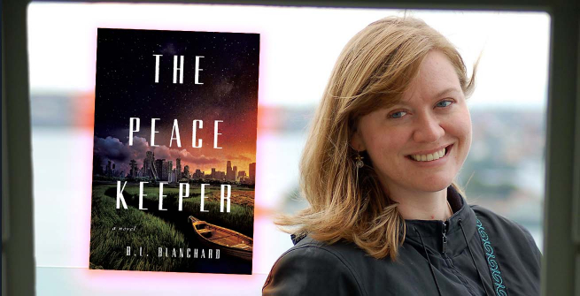 Author B.L. Blanchard and her debut novel, The Peacekeeper