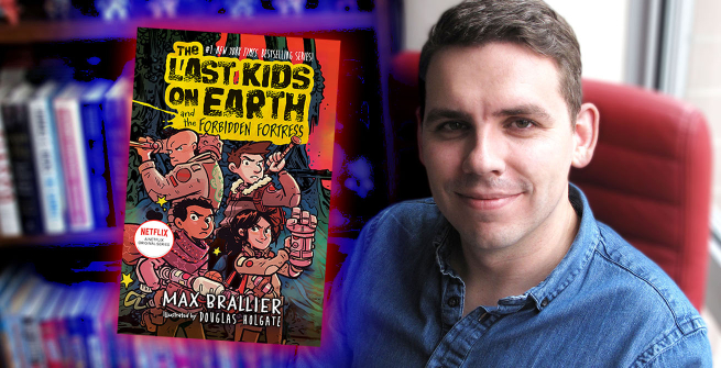 Author Max Braillier and his latest book, The Last Kids on Earth and the Forbidden Fortress