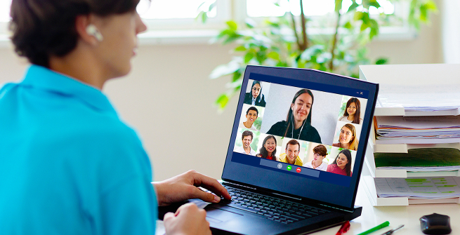 teens on a zoom meeting