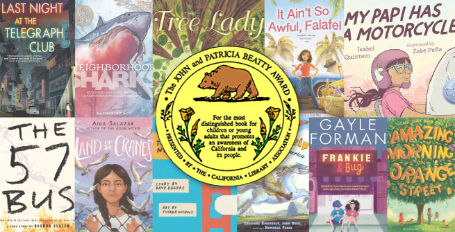 Collage of selected books winning the Beatty Award