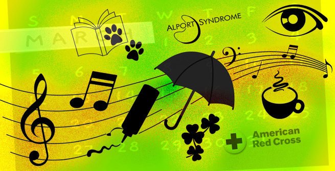 Illustration of symbols, icons for month of March