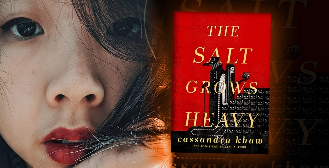 Author Cassandra Khaw and their latest novel, The Salt Grows Heavy
