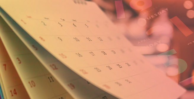 a desk calender flipped open