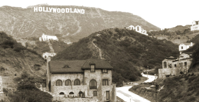 view of the Hollywood sign when first constructed
