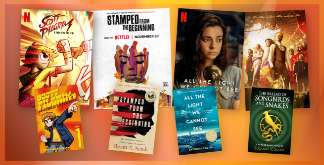 Collage of films adapted from books