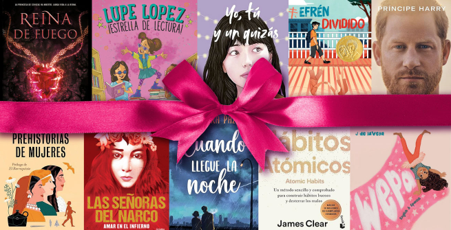 Collage con portadas de libros