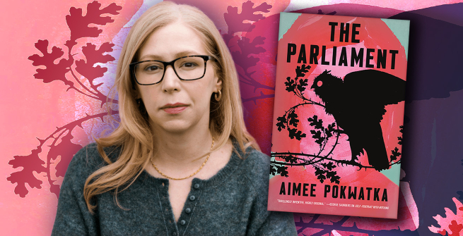 Author Aimee Pokwatka and her latest novel, The Parliament
