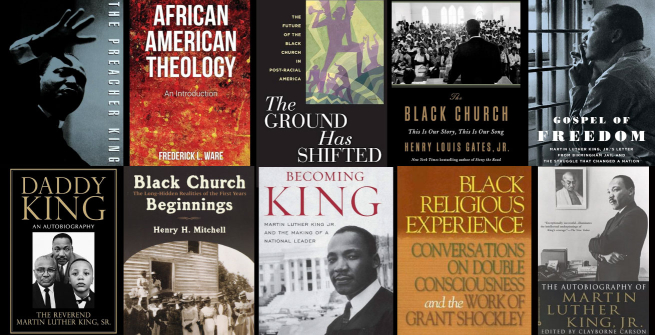 Collage of MLK and Black Church books