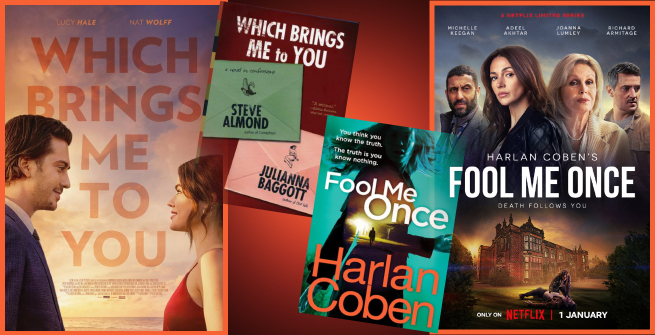 2 movie posters and 2 covers of the books they came from