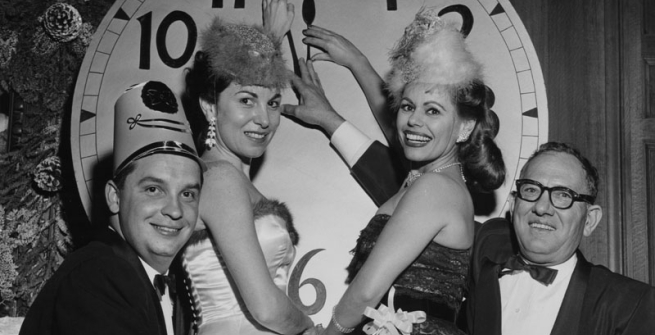 Group Photo in Front of Clock