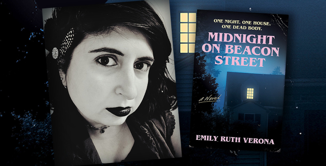 Author Emily Ruth Verona and her debut novel, Midnight on Beacon Street