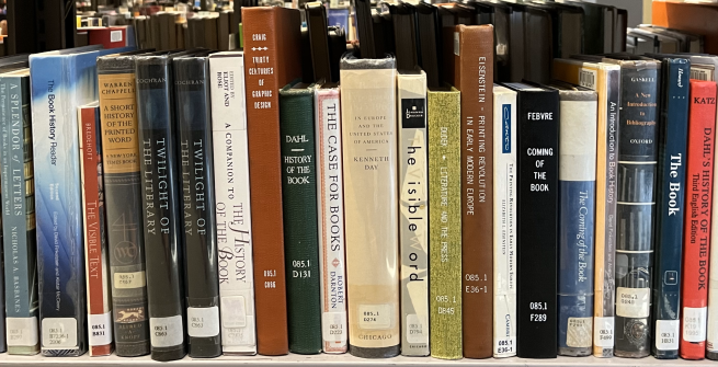 shelf of books about books