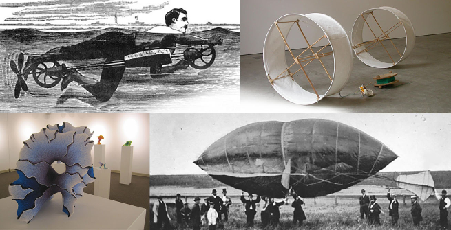 Photo collage of past invention ideas and creative art ideas