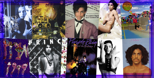 Collage of Prince album covers