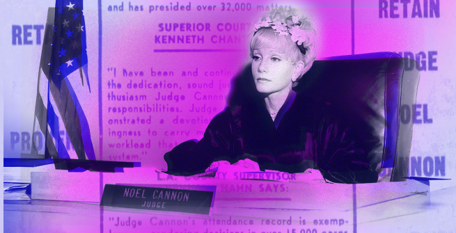 Colorize photo of Judge Nicole Cannon with a pro-superimposed political advertisement