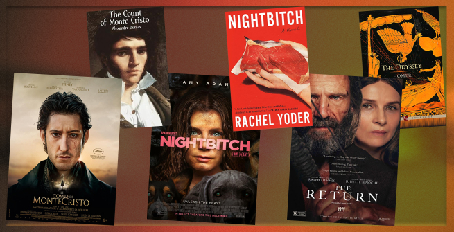 collage of books and films