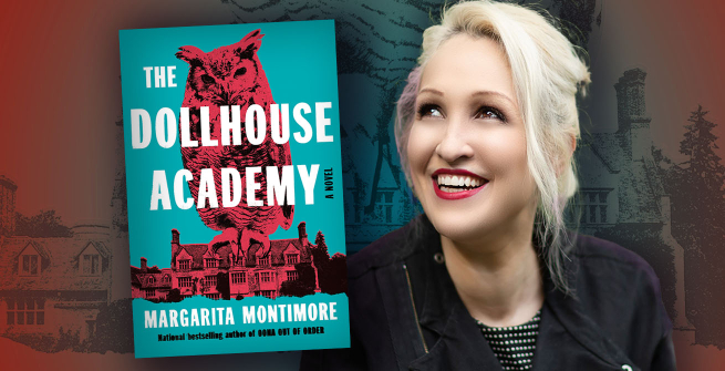 Author Margarita Montimore and her latest novel, The Dollhouse Academy
