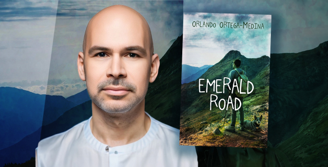 Author Orlando Ortega-Medina and his latest novel, Emerald Road