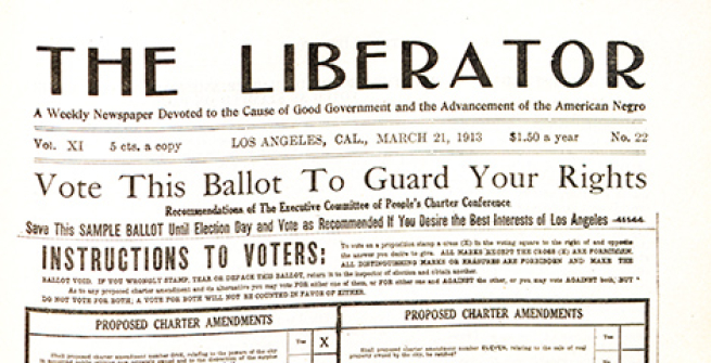 portion of the front page of the liberator magazine