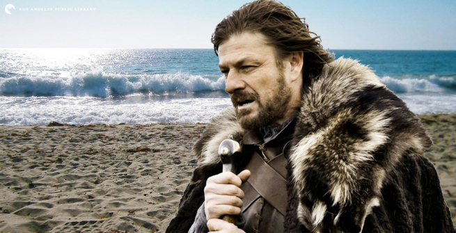 John Stark being cold on an LA beach