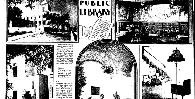 Los Angeles Sunday Times article about the library