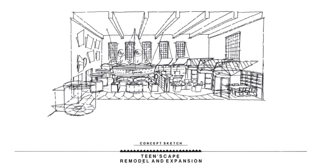 illustration of the teen'scape space in Central Library